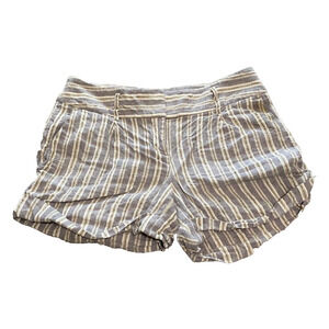 Ann Taylor LOFT Womens Linen Cuffed Shorts Size 2 Striped Preppy Cottage Core